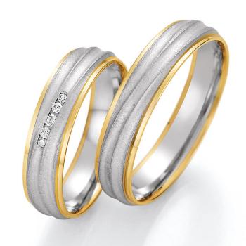 Nowotny-Collection Ruesch Trauringe Weiss-Gelbgold 66/46070-050 + 66/46080-050